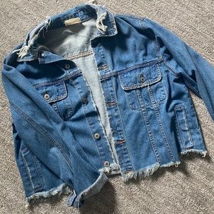 vestique Blue Distressed Denim Jean Jacket